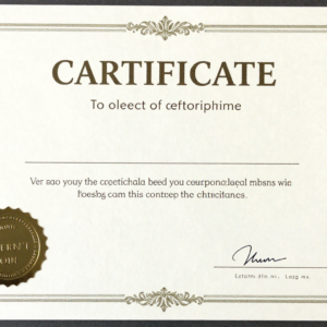 Printed Nanny Certificate